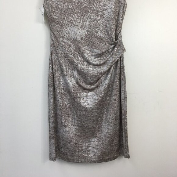 Connected Apparel Drop Scoop Neck Metallic Shine Formal Dress Size 10P - Picture 5 of 8